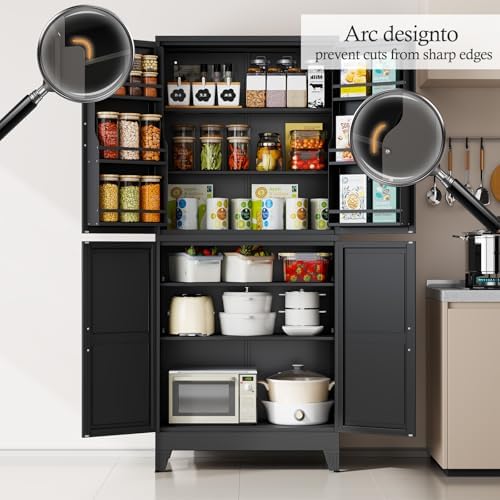 Black Kitchen Pantry Storage Cabinet - Image 3