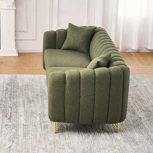 83.5" Oversized Modern 3-Seater Sofa, Teddy Tufted Couch - Image 4