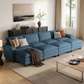 LINSY HOME 157'' Modular Sectional Sofa 4 Seat Couch Corduroy Cloud Couch by LINSYHOME