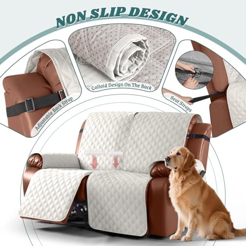 Ruaozz Waterproof Loveseat Recliner Covers, Non-Slip Sofa Covers, 2 Seater - Image 4