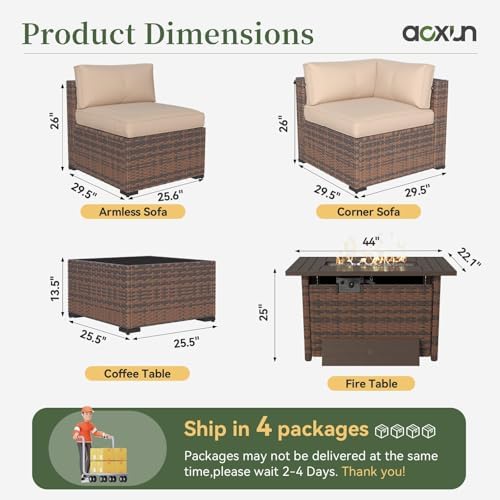 Aoxun 11 Piece Patio Furniture Set - Image 4