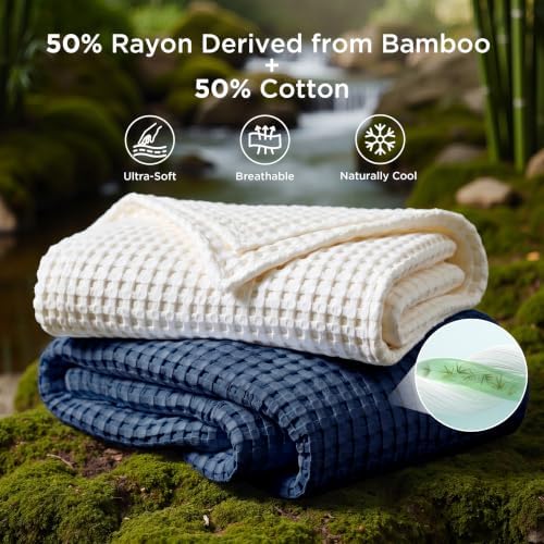 Bedsure Cooling Waffle Blanket for Hot Sleepers - Image 2