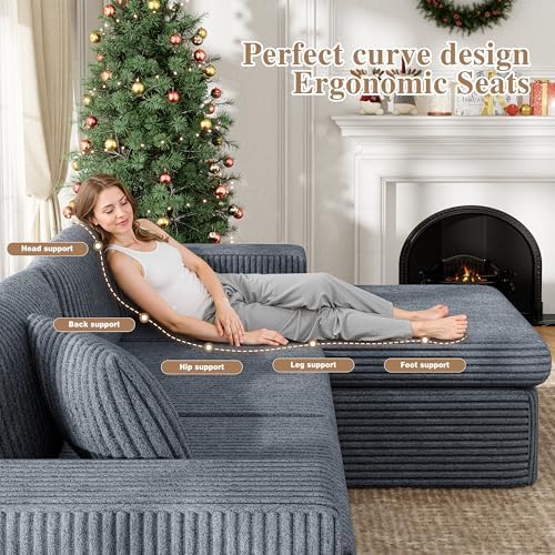 JAMFLY 105" Boneless Couches for Living Room Modular Sectional Sofa L-Shape - Image 5