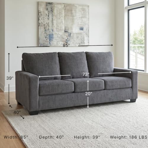 Signature Design by Ashley Rannis Queen Sleeper Sofa, Pewter Pull Out Couch - Image 3