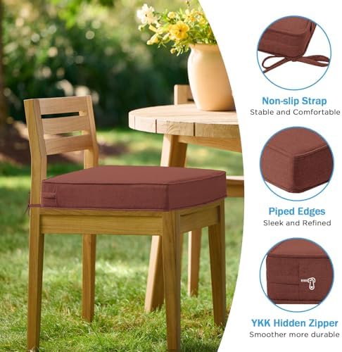 18.5 x 16 Inch Sunbrella Outdoor Chair Cushions - Image 6