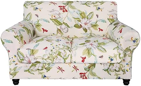 SearchI Stretch Sofa Cover Printed Couch Cover, Floral Pattern 3 Pieces by SearchI
