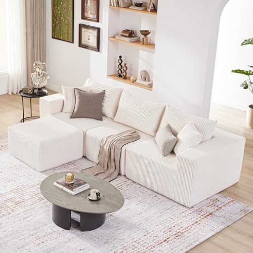 Weture 107.4" Modular Bnoeless Couch, Convertible Sectional Couch - Image 4