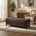 Brown Ottoman with Storage 51" Faux Leather Storage Ottoman by DECODEVILLE