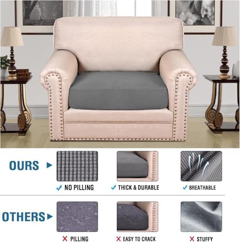 H.VERSAILTEX Super Stretch Individual Seat Cushion Covers Sofa Covers Couch - Image 2