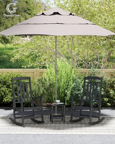 GREENVINES Classic Outdoor-Rocking-Chairs-Set-of-2, HDPE Rocker - Image 2