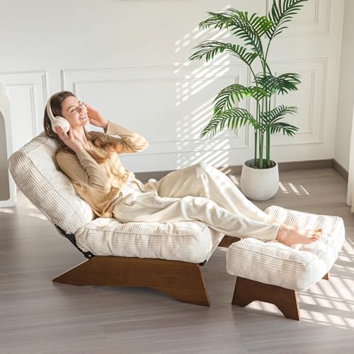 MAXYOYO Accent Chair with Ottoman, Lounge Chair with Adjustable Backrest - Image 3