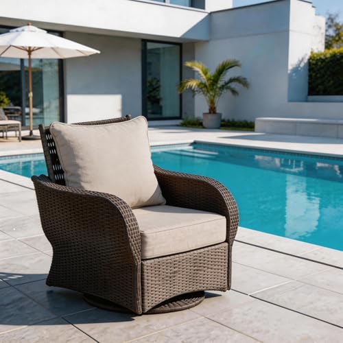 COZYVIDA Patio Seat Cushions, Natural Linen - Image 3