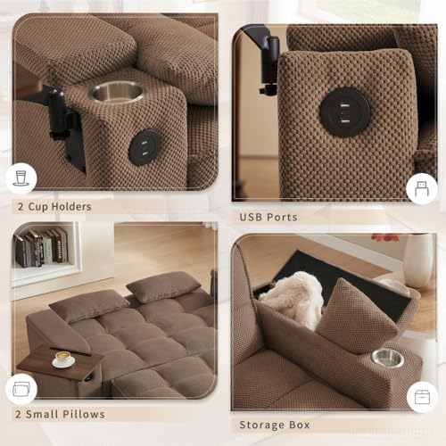 Auvsoce 65'' Convertible Sleeper Sofa Bed - Image 5