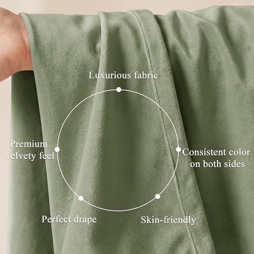 StangH Sage Green Velvet Curtains Farmhouse - Image 4