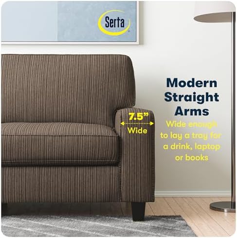 Serta Palisades 78" Track Arm Sofa, Easy Care Polyester, Soft Pillow Back - Image 6