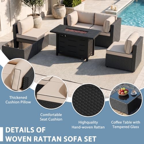 Shintenchi 6 Piece Outdoor Patio Furniture Set - Image 4