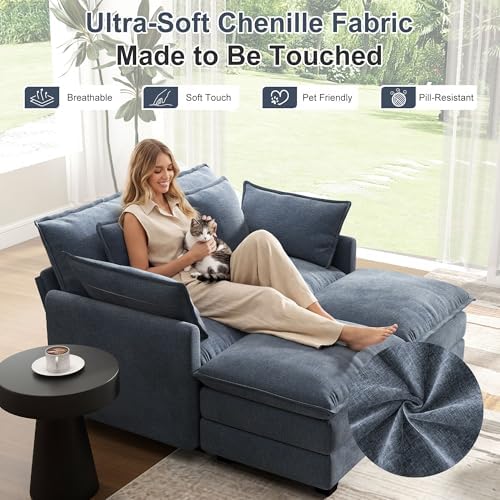 Hanherry 58" Cloud Couch Sectional Modular Sofa, Deep Seat Couches - Image 3