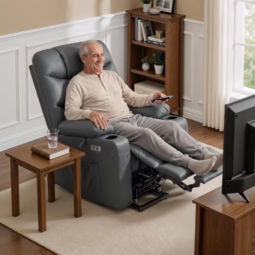 MCombo Power Lift Recliner for Elderly, Leather 7283 - Image 2