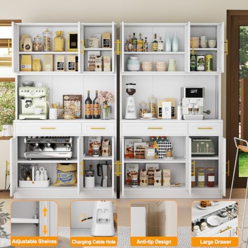 GAIOUS 71" Metal Kitchen Pantry Cabinet, Buffet Sideboard - Image 3