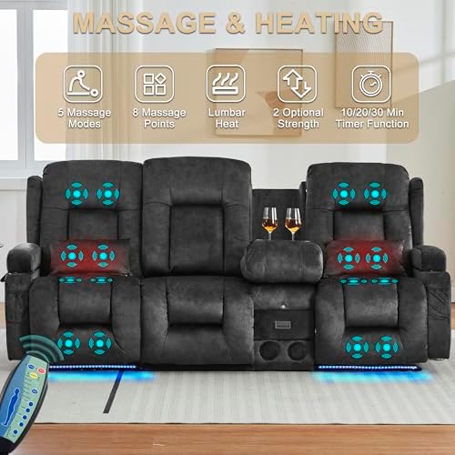 URRED Power Loveseat Recliner Sofa - Image 5