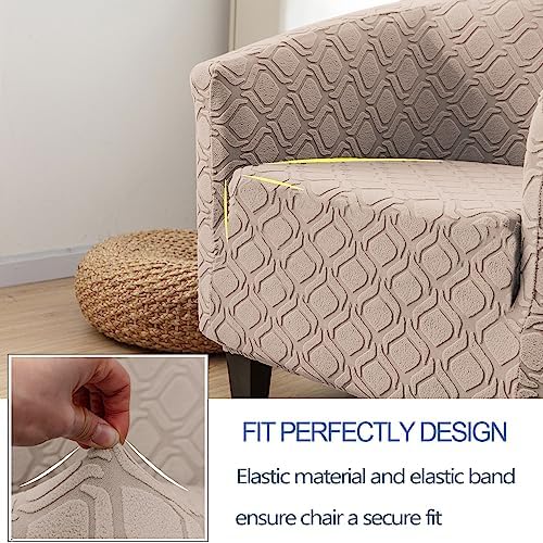 MIFXIN Tub Chair Slipcover 1 Piece Stretch Club Chair Cover Spandex Elastic - Image 4