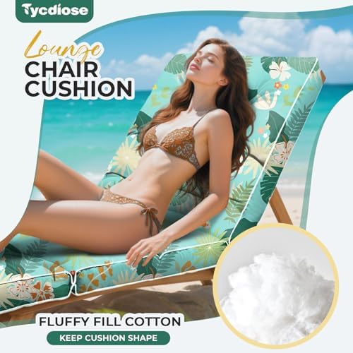 Outdoor Chaise Lounge Chair Cushion, Waterproof Non-Slip Patio Chaise Lounge - Image 2