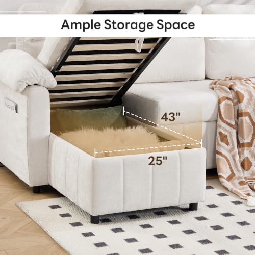 Tbfit 107" Pull Out Sofa, Cloud Sleeper Sofa Bed - Image 7