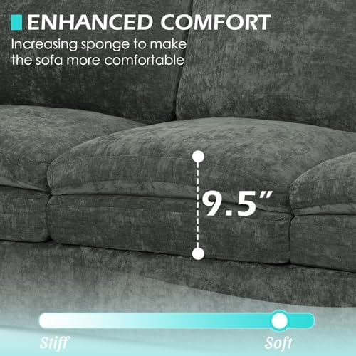 69” Chenille Love seat Sofa w/Arm Pillows - Image 7