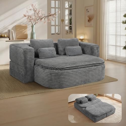75'' Folding Sleeper Sofa Bed, Memory Foam Boneless Couch by IZLKQC