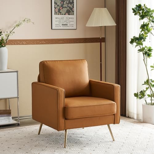 VINGLI Faux Leather Accent Chairs Set of 2 - Image 4