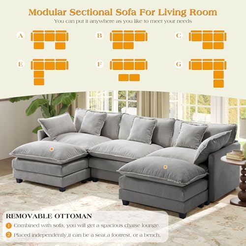 Hanherry Modular Sectional Sofa, Cloud Couch - Image 5