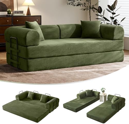 79" Convertible Futon Sofa Bed, Boneless Couch by SAVENICA