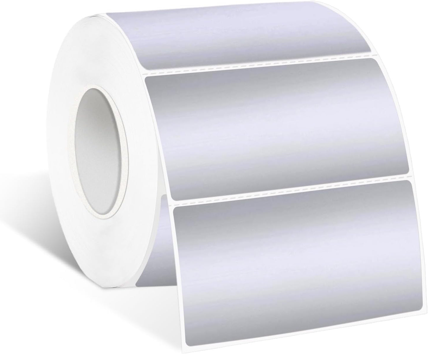 1.25" x 2.25" Silver Thermal Label Stickers,Waterproof Thermal Printer Sticker Labels for Gift Wrapping, Self-Adhesive Name Price Tag DIY Custom Logo Design (500 pcs,Silver)