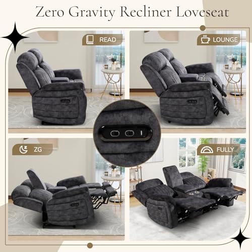 Power Reclining Loveseat with Zero Gravity, Adjustable Headrest, Electric - Image 7