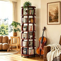 6 Tier 360° Rotating Solid Wood Bookshelf by Azlafu
