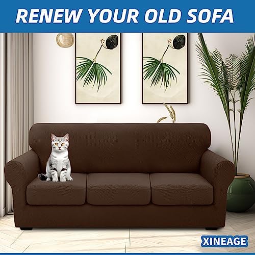 XINEAGE 4-Piece Stretch Sofa Cover, Washable Couch Covers - Image 4