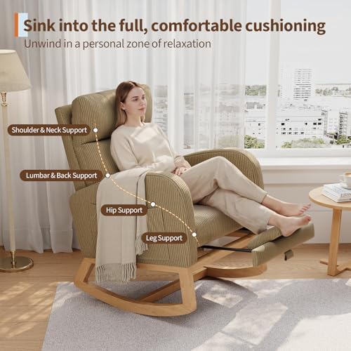 GarveeHome Rocking Chair, Nursery Glider Chair - Image 4
