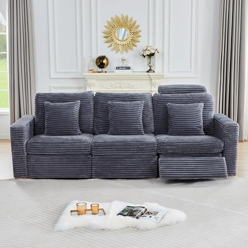 Power Reclining Sectional Sofa, Electric 3 Seat Recliner - Image 3