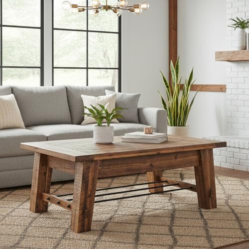 Alaterre Durango Rustic Industrial Solid Wood Coffee Table - Image 2