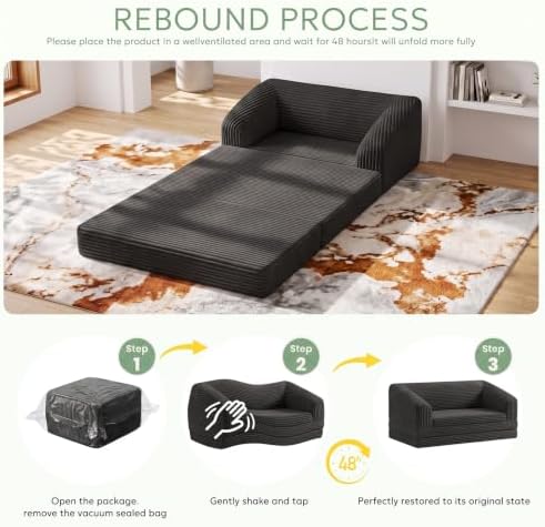 Convertible Sofa Bed, Boneless Loveseat Sleeper Folding Couch Bed - Image 6