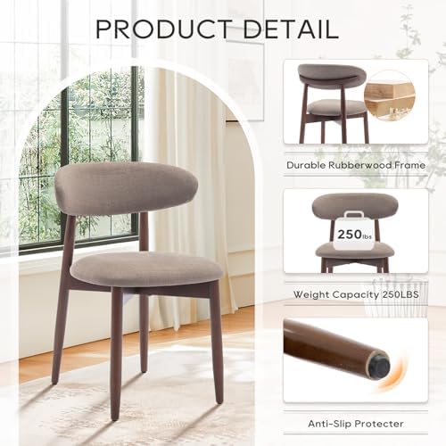 COLAMY Wooden Dining Chairs Set of 4, Upholstered Kitchen Side Chair - Image 6