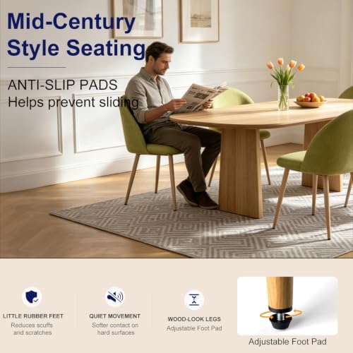 Lightdot Dining Chairs Set of 2, Ergonomic Curved Backrest Kitchen Chairs - Image 7