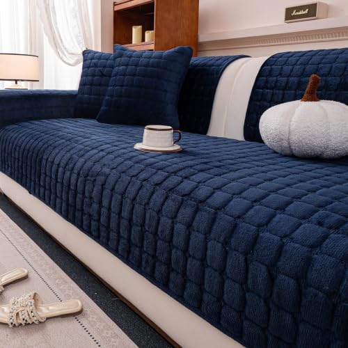 Velvet Sectional Couch Cover for 3 Seats by MDSASFD
