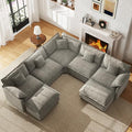 WorthFurni 114" Oversized Modular Sectional Sofa, 7-Seater V Shaped Cloud Couch by WorthFurni