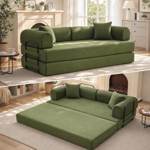 IDEALHOUSE 79" Convertible Futon Sofa Bed, Boneless Couch by IDEALHOUSE