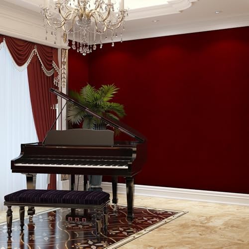 Maroon Wallpaper Self Adhesive Felt Drawer Liner 24"x237" Dark Red Flocking - Image 6