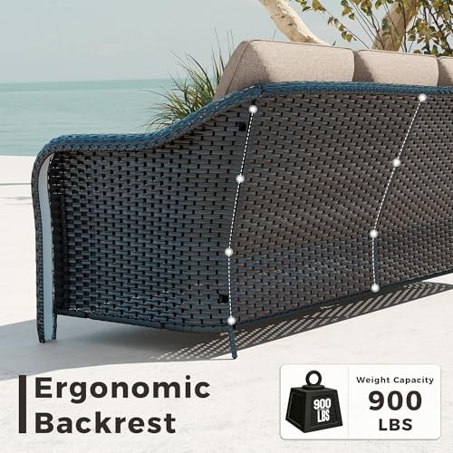 4 Piece Patio Furniture Set, Wicker Outdoor Conversation Set - Image 3