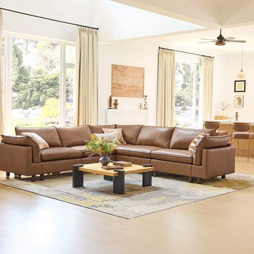 CHITA 118" Genuine Leather Sofa, Large Sectional Couches, 5 Seater - Image 4
