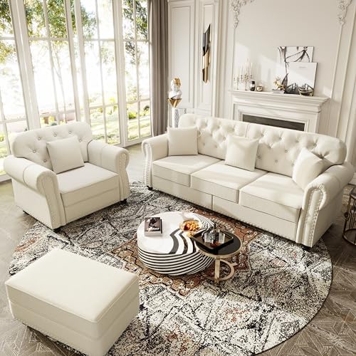 GDFStudio 3-Piece Velvet Sofa Set by GDFStudio