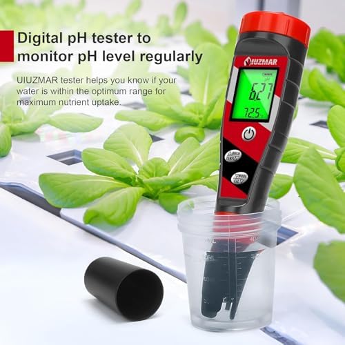 UIUZMAR pH Meter for Water Hydroponics Supplies 4 in 1 pH PPM ECTester - Image 4